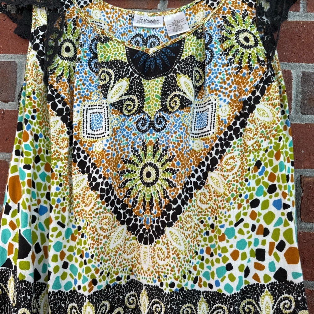 Colorful Patterned Women's Top - Picture 4 of 6